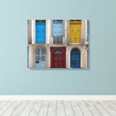 Collage of bunt front doors leinwanddruck (Insitu (Holzboden))
