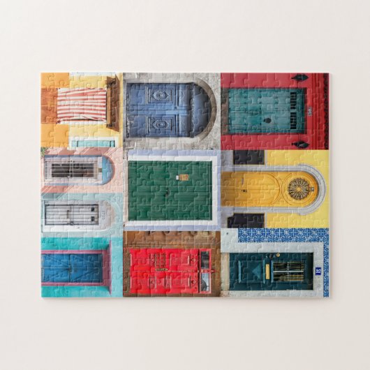 Collage of Colored Doors Puzzle (Horizontal)