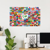 Collage of Country Flags aus der ganzen Welt Poster (Heimbüro)