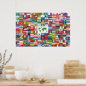 Collage of Country Flags aus der ganzen Welt Poster (Küche)