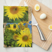 Collage of gelbe Sonnenblumen im Sommer, Geschirrtuch (Viertel Falte)