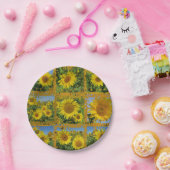 Collage of gelbe Sonnenblumen im Sommer Pappteller (Party)
