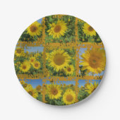Collage of gelbe Sonnenblumen im Sommer Pappteller (Vorderseite)