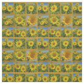 Collage of gelbe Sonnenblumen im Sommer Stoff (Muster)