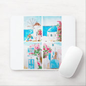 Collage of Greece Aquarell Mousepad (Mit Mouse)