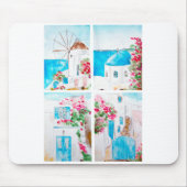 Collage of Greece Aquarell Mousepad (Vorne)