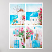 Collage of Greece Aquarell Poster (Vorne)