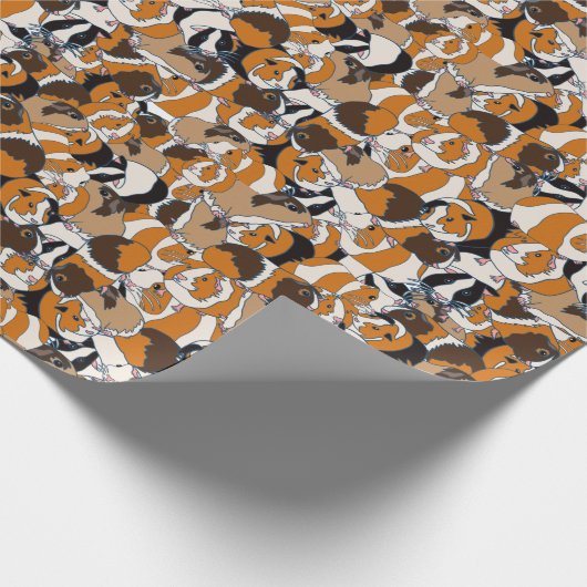 Collage of Guinea Pigs Illustrations Gemustert Geschenkpapier (Ecke)