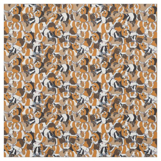 Collage of Guinea Pigs Illustrations Gemustert Stoff (Muster)