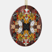 Collage of Hand Drawn Funny Chickens Keramik Ornam Keramik Ornament (Rechts)