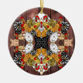 Collage of Hand Drawn Funny Chickens Keramik Ornam Keramik Ornament (Vorne)