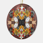 Collage of Hand Drawn Funny Chickens Keramik Ornam Ornament (Links)