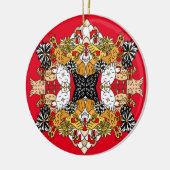 Collage of Hand Drawn Funny Chickens Keramik Ornament (Links)