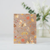 Collage of Herbstlaubs on brawn Postkarte (Stehend Vorderseite)