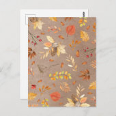 Collage of Herbstlaubs on brawn Postkarte (Vorne/Hinten)