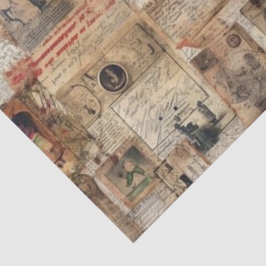 Collage of Junk Journal Decoupage Papers Seidenpapier (Ausschnitt)