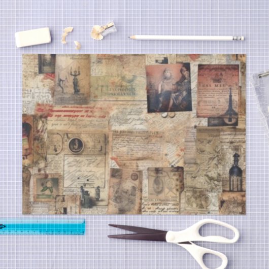 Collage of Junk Journal Decoupage Papers Seidenpapier (Handwerk)