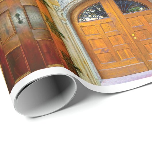 Collage of mittelalterliche front doors in Prag, T Geschenkpapier (Rolleneckpunkt)