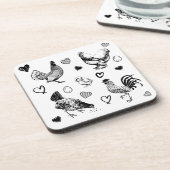 Collage of Niedlich Chickens Getränkeuntersetzer (Linke Seite)