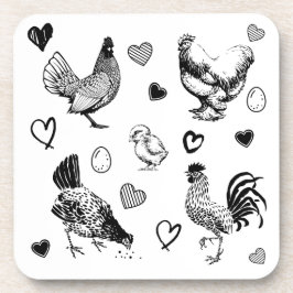 Collage of Niedlich Chickens Getränkeuntersetzer