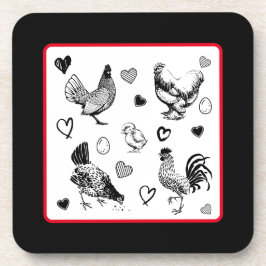 Collage of Niedlich Chickens Getränkeuntersetzer
