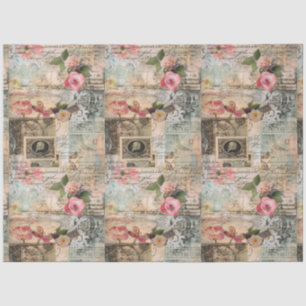 Collage of old postcards seidenpapier