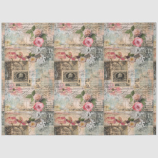 Collage of old postcards seidenpapier