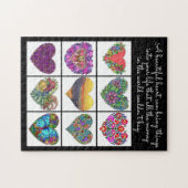 Collage of Painted Hearts, mit Zitat Puzzle (Horizontal)