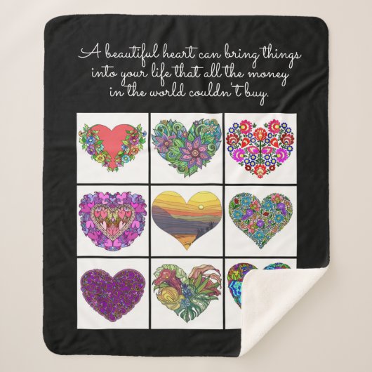 Collage of Painted Hearts, mit Zitat Sherpadecke (Vorderseite)