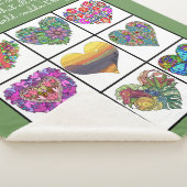 Collage of Painted Hearts (on green), with Quote Sherpadecke (3/4)