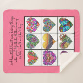 Collage of Painted Hearts (on pink), with Quote Sherpadecke (Vorderseite (Horizontal))