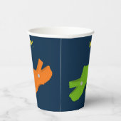 Collage of Plastic Shoes Navy Blue Birthday Party Pappbecher (Rechts)