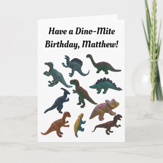 Collage of Plastic Toy Dinosaurier Custom Karte (Vorderseite)