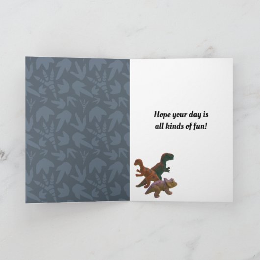 Collage of Plastic Toy Dinosaurier Custom Karte (Innenseite)