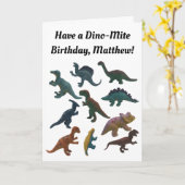 Collage of Plastic Toy Dinosaurier Custom Karte (Gelbe Blume)