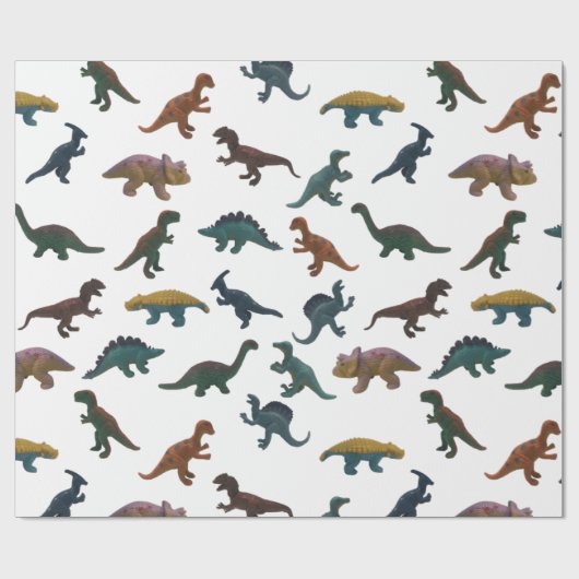 Collage of Plastic Toy Dinosaurier Geschenkpapier (Flach)