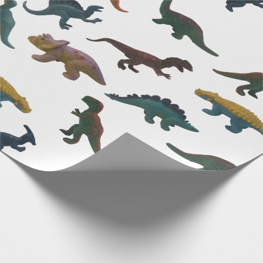 Collage of Plastic Toy Dinosaurier Geschenkpapier (Ecke)