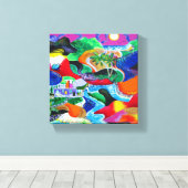 Collage of Puerto Rico Tropical Caribbean Art Leinwanddruck (Insitu (Holzboden))