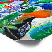 Collage of Puerto Rico Tropical Caribbean Art Poster (Ecke)