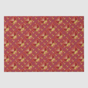 Collage of Red Hearts Seidenpapier