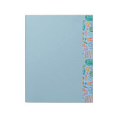 Collage of School Supplies on Blue Notizblock (Rotiert)
