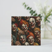 Collage of Spooky Clown Zombies Feiertagskarte (Stehend Vorderseite)