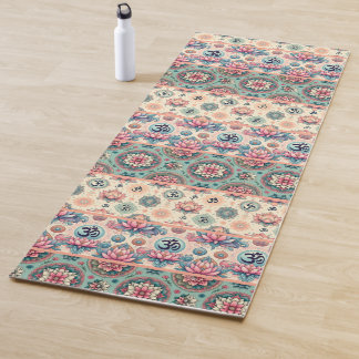Collage of Turquoise and peach Mandalases 2.0 Yogamatte