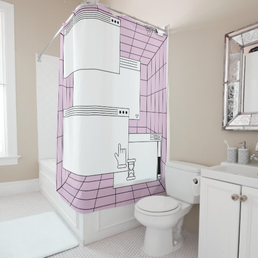 Collage of user interface elements. Cyberpunk und  Duschvorhang (Beispiel)