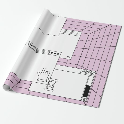 Collage of user interface elements. Cyberpunk und  Geschenkpapier (Ungerollt)