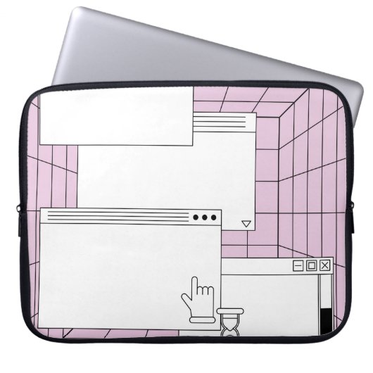 Collage of user interface elements. Cyberpunk und Laptopschutzhülle (Vorderseite)