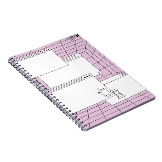 Collage of user interface elements. Cyberpunk und Notizblock (Rechte Seite)