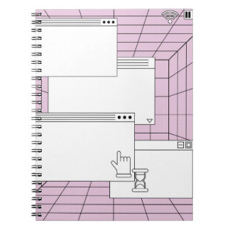 Collage of user interface elements. Cyberpunk und Notizblock