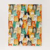 Collage of Watercolor Cats Pattern Puzzle (Vertikal)