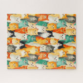 Collage of Watercolor Cats Pattern Puzzle (Horizontal)